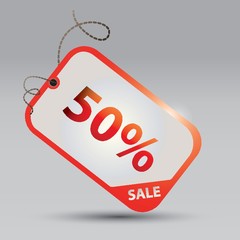 50 percent offer tag