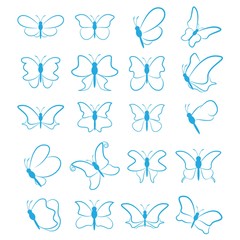 Set of butterflies