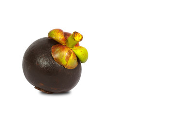 Queen fruit, mangosteen, tropical fruit isolated on a white background