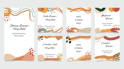 Design backgrounds for social media post and stories. Photo frame template for shop , fashion, blog, web ads. Trendy Memphis design cover. Abstract shape with minimal design. Vector  illustration.