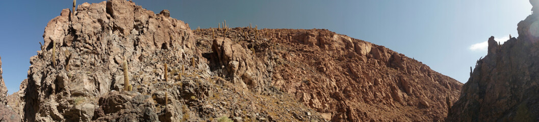 Panoramic shot at Cactus and Guatin Canyon.