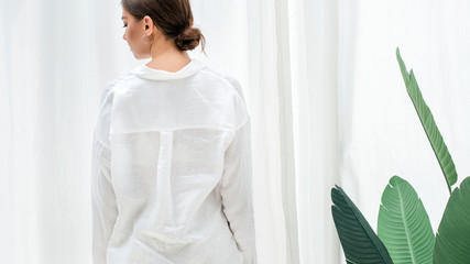 Back portrait of a woman