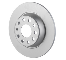 New car brake disk isolated on white.