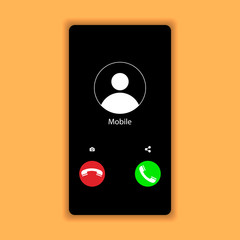 Mobile call screen template. Call screen smartphone interface mockup. Web app ui display template. Vector illustration. EPS 10