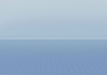 empty room with blue wall and floor, 3d render