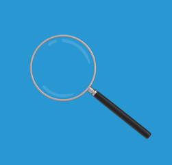 Zoom lens magnifier on a white background. Magnifying equipment instrument, magnifier loupe. 3d render