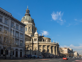 Fototapeta na wymiar Large panoramic view of St. Stephen's Basilica in Budapest, Hungary