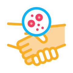 handshake dermatitis transmission icon vector. handshake dermatitis transmission sign. color symbol illustration