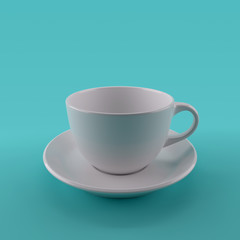 close up of a coffee cup on green background