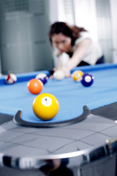 Woman Playing Pool