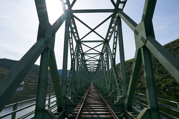 Railway bridge in Douro region in Ferradosa, Portugal