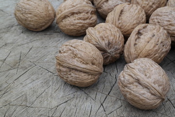 walnuts on wooden table