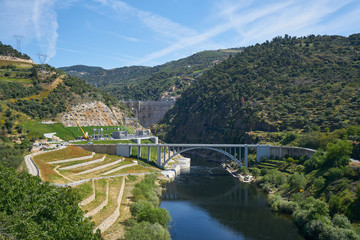 Fototapeta premium Foz Tua dam barragem landscape nature in Portugal