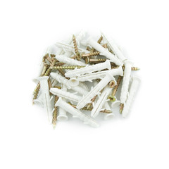 White dowels isolated on a white background.Close-up.