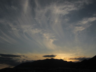 sunset in the mountains