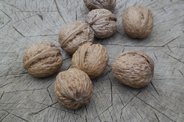 walnuts on wooden background