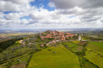 Fototapeta na wymiar Castelo Rodrigo drone aerial view village landscape, in Portugal