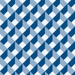 Classic Blue 3D wall Geometric Vector Seamless Pattern