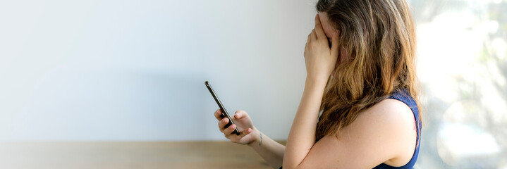 Emotionally stressed woman not feeling well