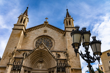 Fototapeta na wymiar Basilica Santa Maria church in Vilafranca del Penedes, Catalonia, Spain