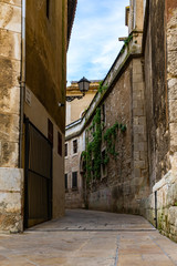 Street in historic center of Vilafranca del Penedes, Catalonia, Spain