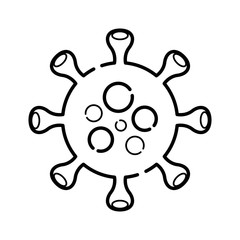 Obraz premium Coronavirus black and white icon on white background