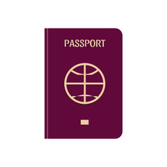 Travel passport isolated in white