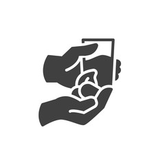 Iftar food vector icon. filled flat sign for mobile concept and web design. Hands with dates and water glass glyph icon. Symbol, logo illustration. Vector graphics