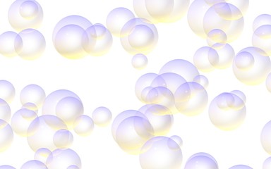 Light pastel colored background with purple bubbles. Wallpaper, texture purple balloons. 3D illustration