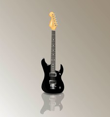 Black electric guitar. Isolated vector