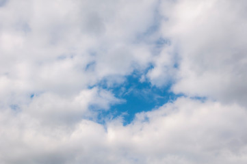 White clouds on a blue sky. Beautiful natural background.