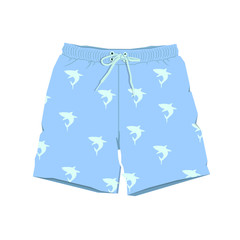 blue and white striped swimming trunk