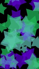 Obraz premium Multicolored translucent stars on a dark background. Vertical image orientation. 3D illustration