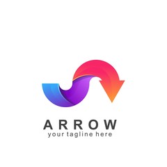 Obraz premium arrow logo icon colorful design