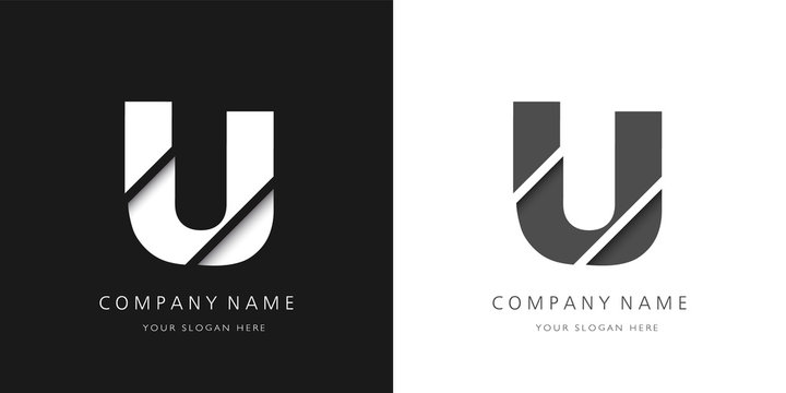 u logo modern letter broken design	
