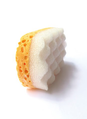 Vegetal massage sponge with friction surface for exfoliating action isolated on white background....