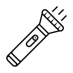 Flashlight line icon. Pocket torch vector outline