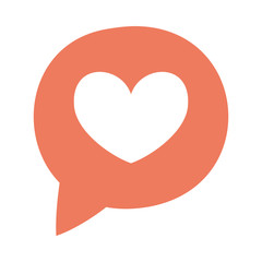 speech bubble with heart social media