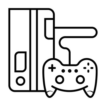 recommend clip art: Vector video game console illustration. Gamepad, joystick, controller, joypad line art icon