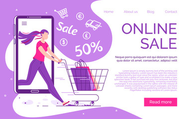 Shopping online on the site. Mobile app. The concept of marketing and digital marketing.