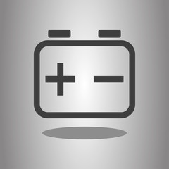 Battery accumulator simple icon with shadow. Flat desing