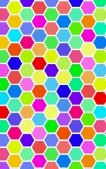 Honeycomb many color, multicolored. Isometric geometry. 3D illustration