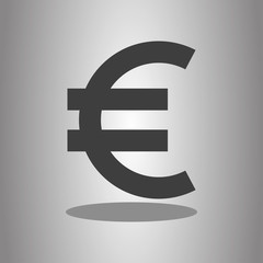 Euro money simple icon with shadow. Flat desing