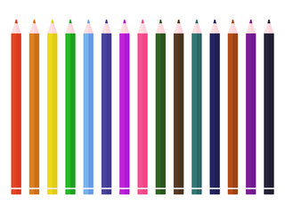 Flat vector illustration: color pencils.