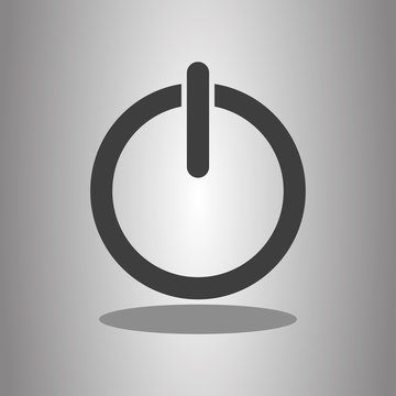 Shut down simple icon vector with shadow. Flat desing