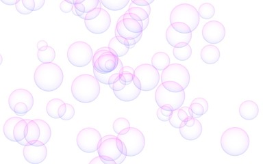 Pink colored background with purple bubbles. Wallpaper, texture purple balloons. 3D illustration