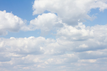 blue sky with lots of clouds. natural clean background with copy space