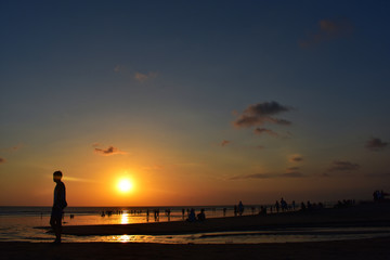 Naklejka na ściany i meble sunset at the beach, Bali Indonesia