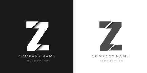 z logo modern letter broken design	