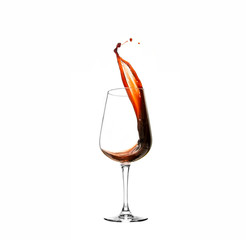 wine glass goblet on white background